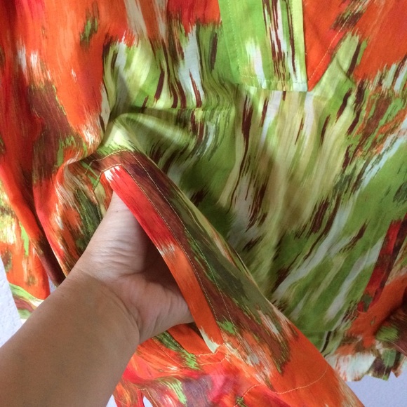 Talbots vibrant tunic blouse coverup v-neck - Picture 6 of 8